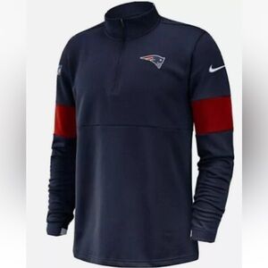 Nike Mens NFL New England Patriots Therma Half Zip Jacket Blue Med AO3168-419